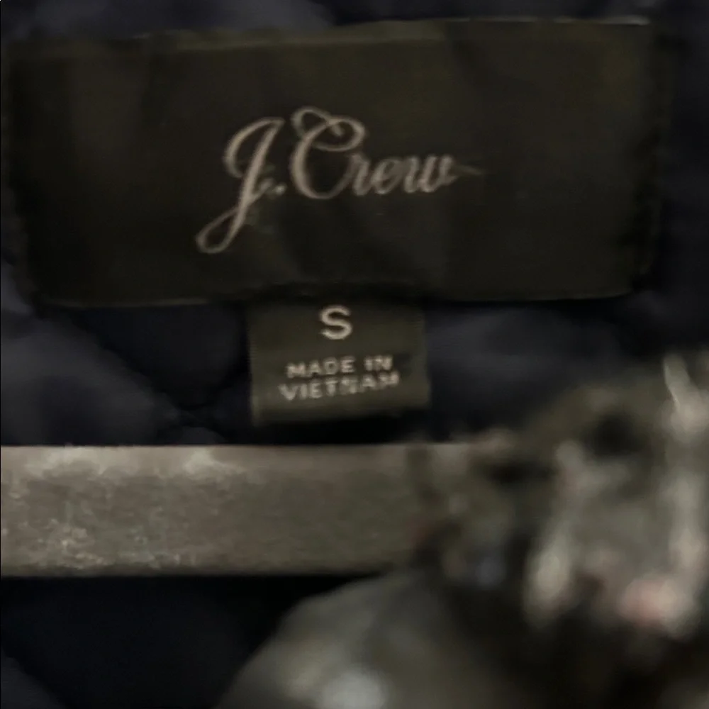 J. Crew Navy Jacket with Fur Trim Hood - Picture 2 of 6